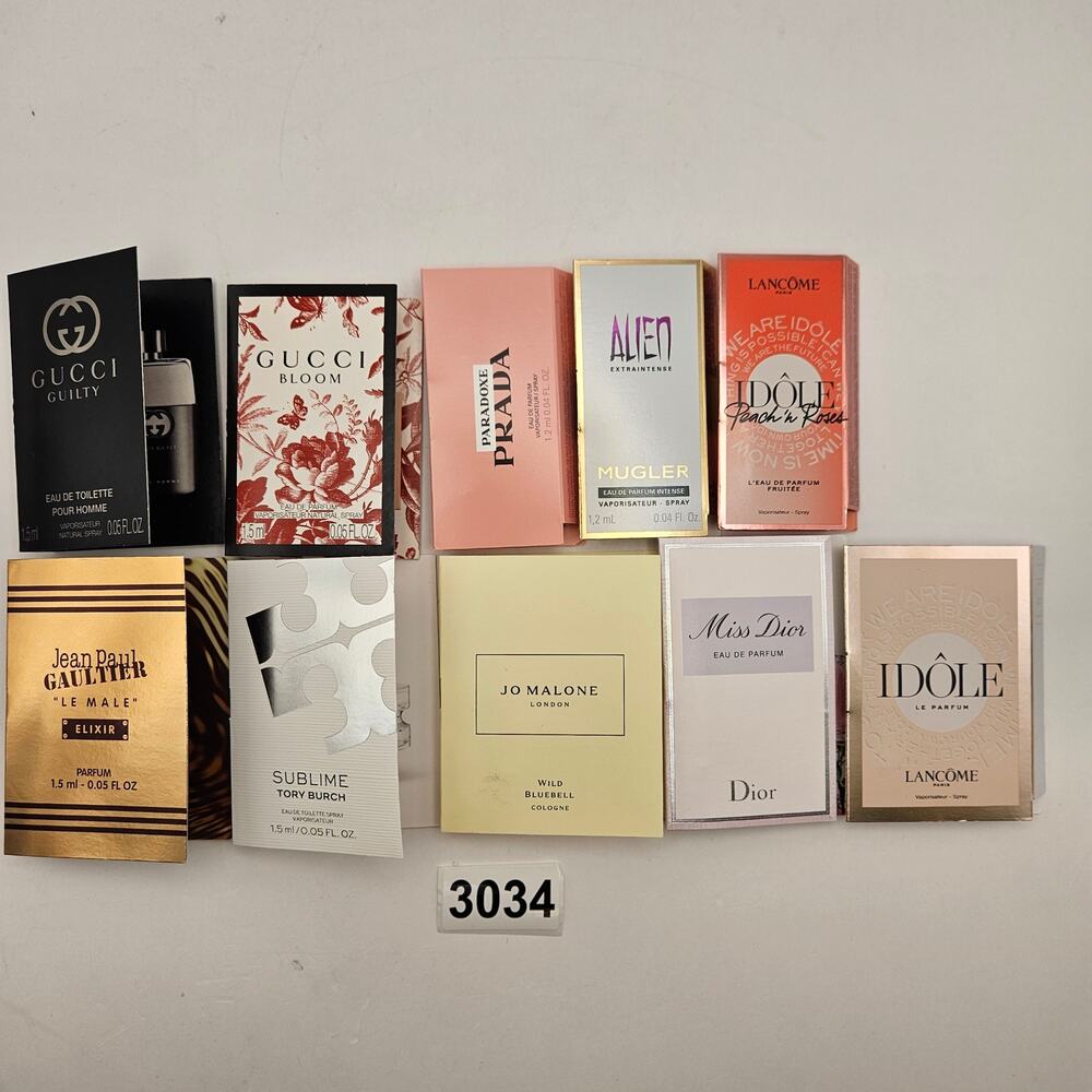 DESIGNER PERFUME SAMPLE LOT GUCCI PRADA DIOR JO MALONE JPG MUGLER
